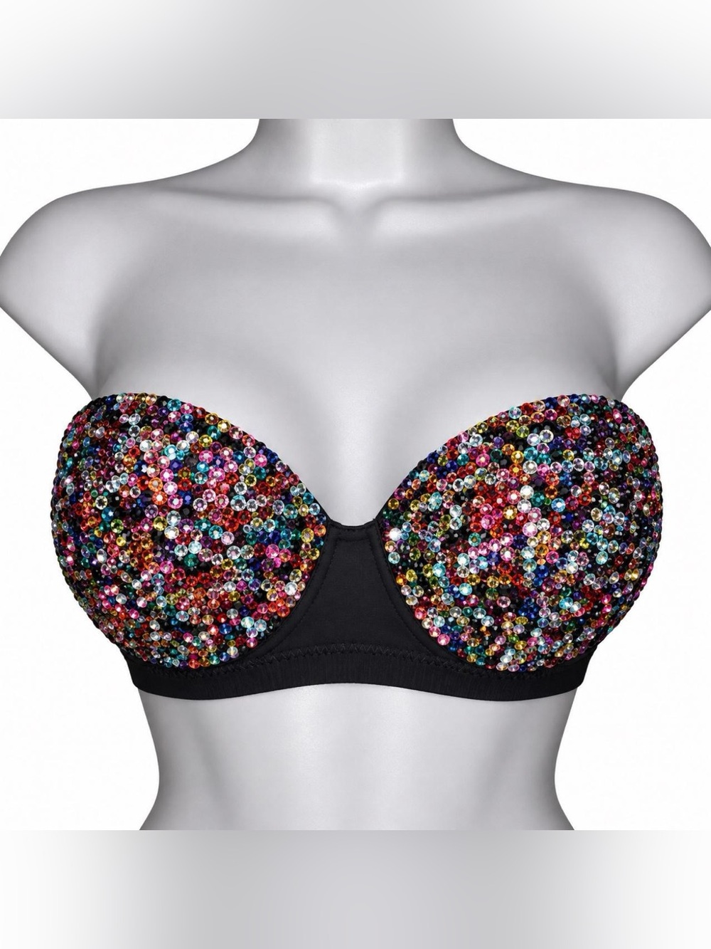 32A MultiColour Design Rhinestone Glam Bling Bra Top